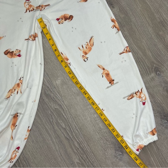 Gilly Hicks Dreamworthy Soft Jumpsuit Christmas Foxes White size Small - Picture 9 of 15